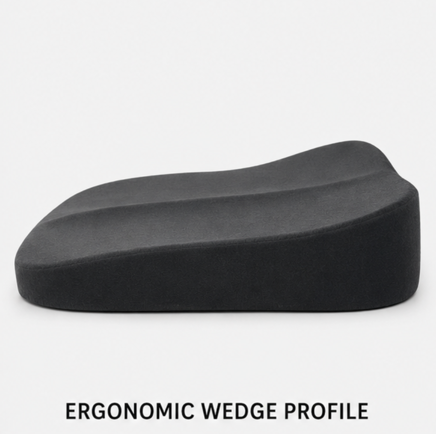 Ergonomisch Autokussen Wigvorm Memory Foam Zitverhoging Anti-Slip Ademend Comfort voor Lange Ritten Auto | Sansoti