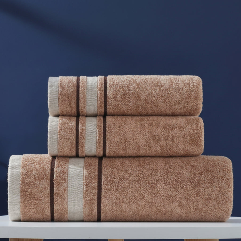 Luxuriöses Baumwoll-Handtuchset fürs Badezimmer Weich Saugfähig Dunkelblau Weiß Grau Rot Orange Badetücher Premium | Sansoti