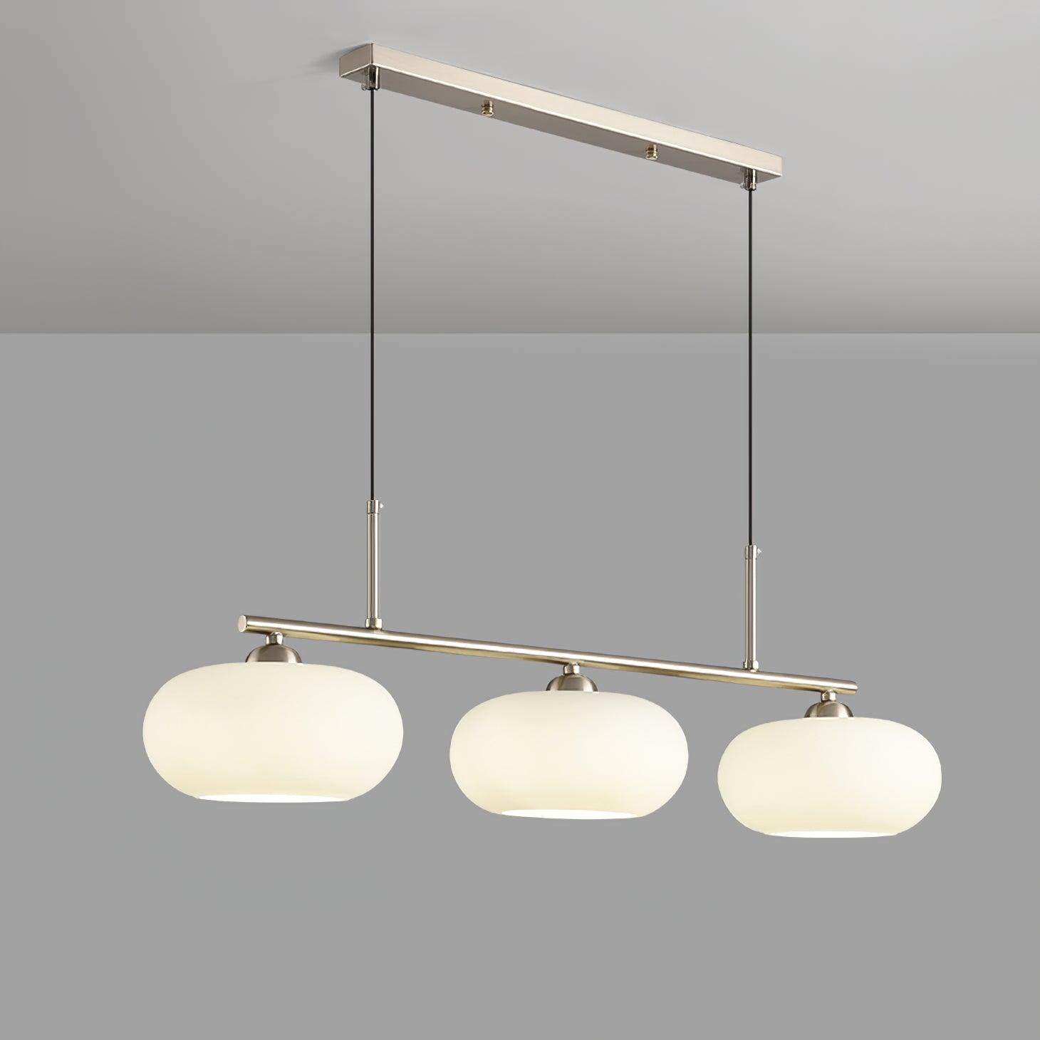 Design Hanglamp met 3 Globe Kapjes - Stijlvolle Eetkamerverlichting voor Tafel en Kookeiland - Verstelbaar 150 cm - Nikkel of Goud - E26/E27 | Sansoti