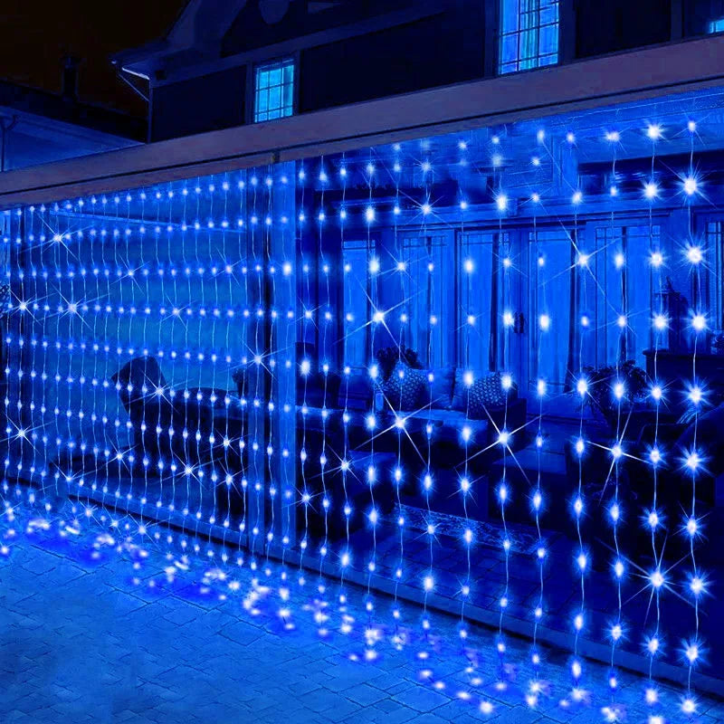 Guirlande lumineuse LED pour rideau USB, 8 modes d’éclairage, blanc chaud, rose, bleu, éclairage d’ambiance, fêtes, chambre, jardin, décoration de Noël | Sansoti