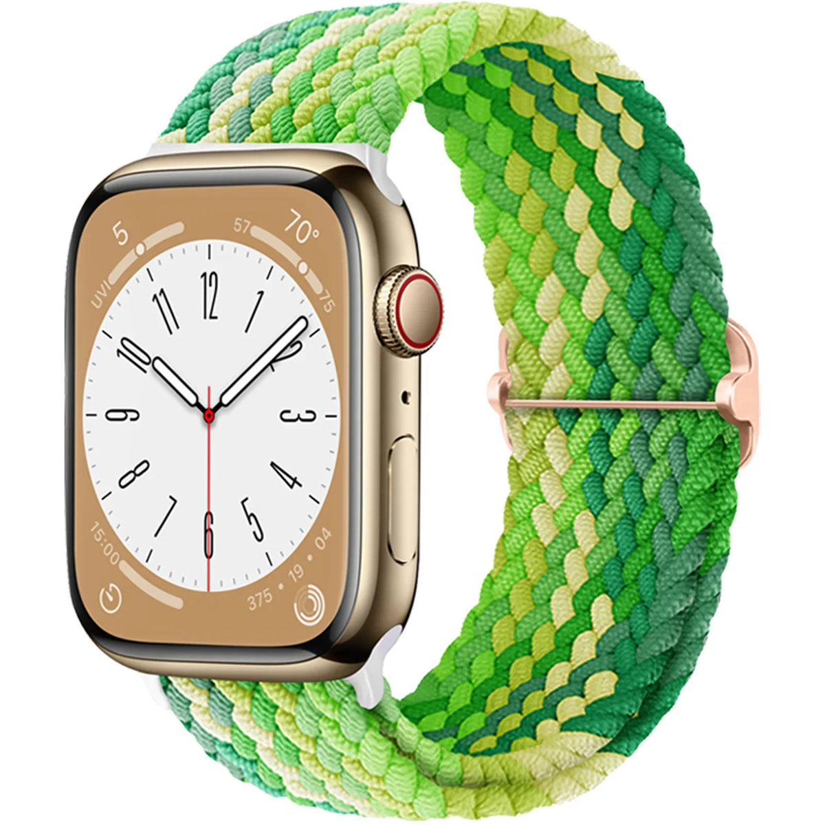 Elastisch gevlochten nylon smartwatch-bandje, 38–49 mm, verstelbaar en ademend, sportband voor Apple Watch | Sansoti