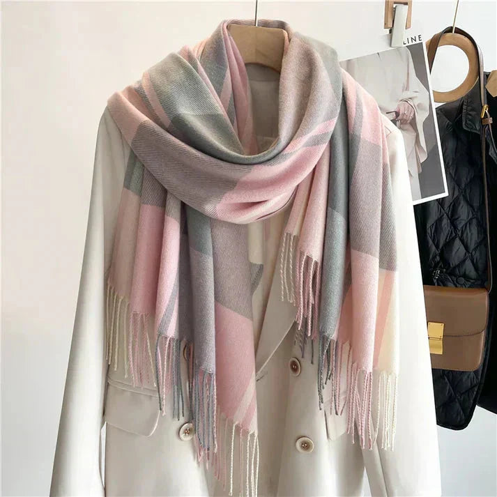 Geruite Sjaal met Klassiek Patroon – Warm & Stijlvol Accessoire voor Herfst en Winter | Sansoti