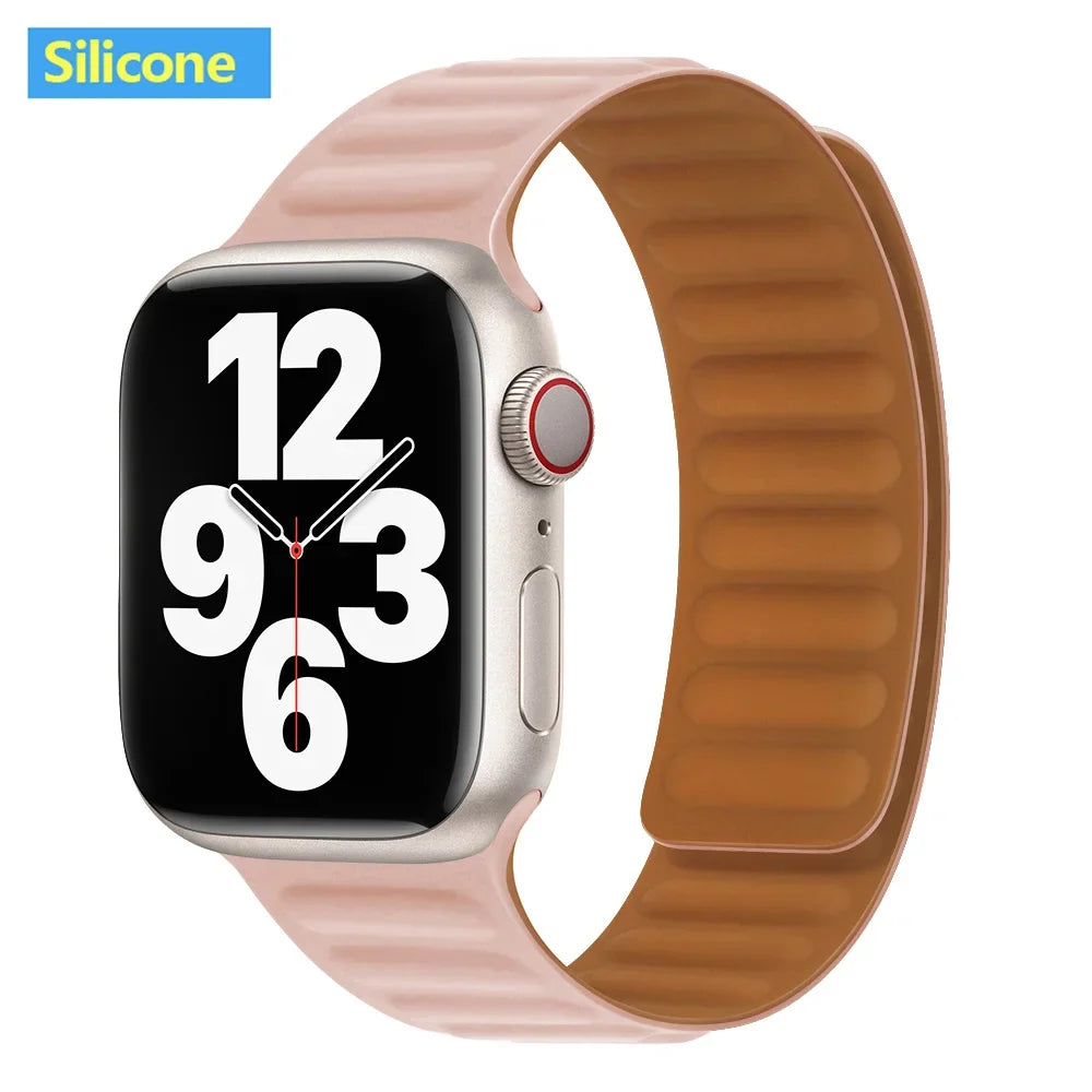 Lederarmband mit magnetischem Verschluss, 38–49 mm, verstellbares Smartwatch-Zubehör, stilvolles Armband | Sansoti