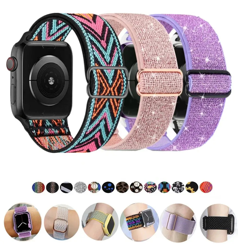 Elastisches Nylon-Smartwatch-Armband Austauschbar Komfortabel Langlebig Sportlich Aktiv | Sansoti