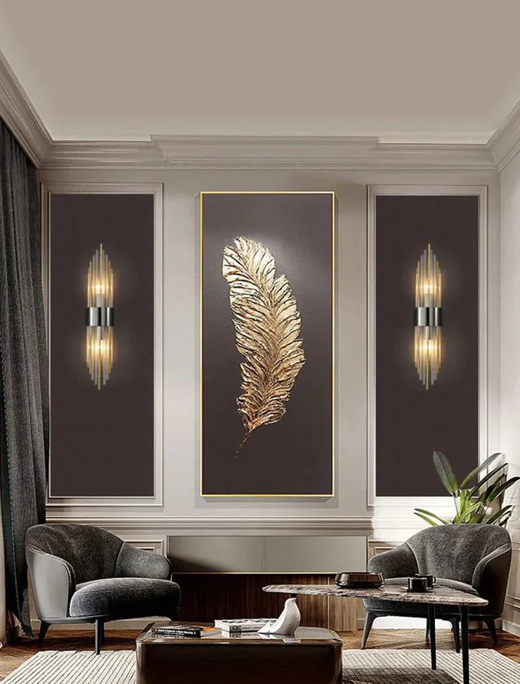 Kristallen Wandlamp met Gouden Afwerking voor Slaapkamer Hal Badkamer LED Verlichting Luxe Design Interieur | Sansoti