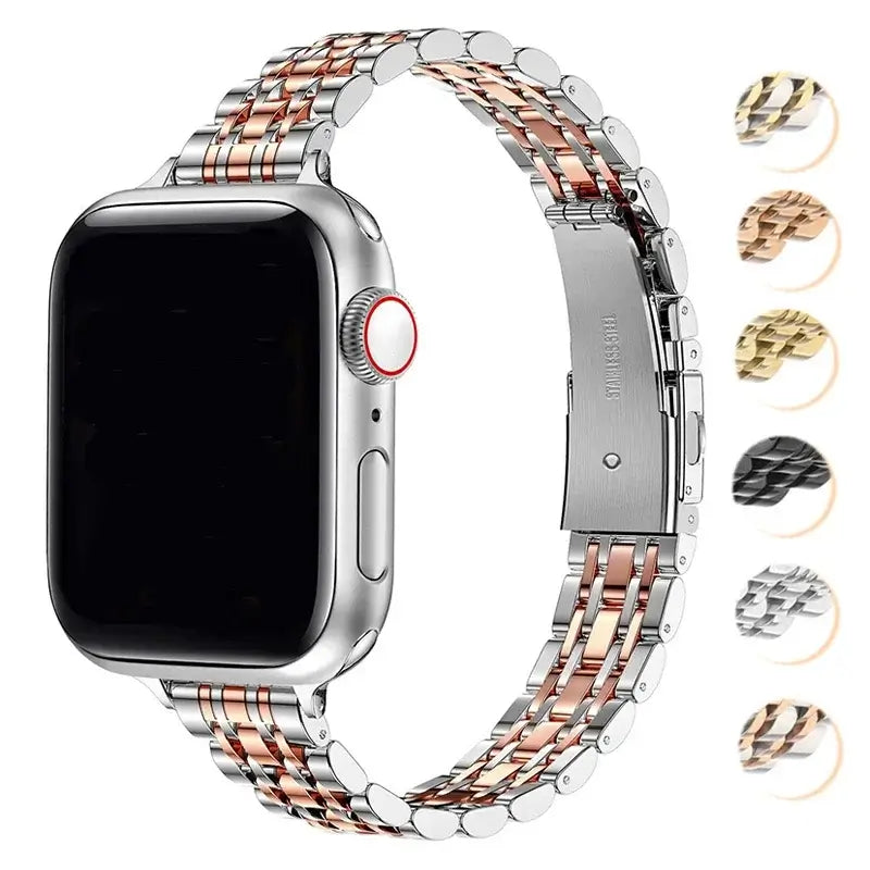 Edelstahl-Smartwatch-Armband 38-49 mm Metallarmband Elegantes Gliederarmband Verstellbare Uhr | Sansoti