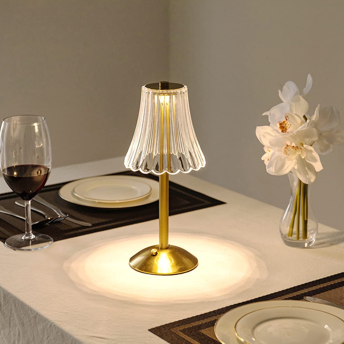 Tafellamp Touch Dimbaar LED Kristal Goud Aluminium Acryl Slaapkamer Woonkamer | Sansoti