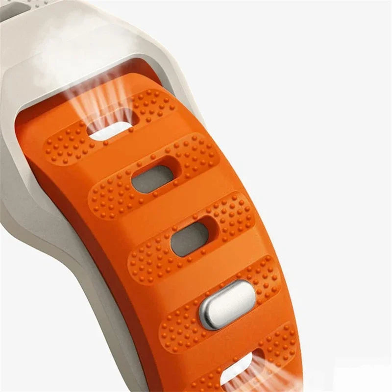 Sportuhrarmband aus belüftetem Silikon für Smartwatches, 40 mm, 44 mm, 46 mm, 47 mm, Fitnessarmband, Training, Sport | Sansoti