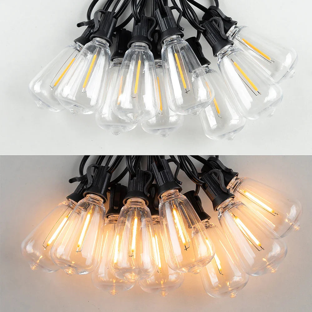 Sfeerlichtslinger voor Buiten Weerbestendig Snoer met Onbreekbare Gloeilampen Tuinverlichting Terrasverlichting IP44 Waterdicht 10 Meter Warm Wit Feestverlichting Sfeerverlichting | Sansoti