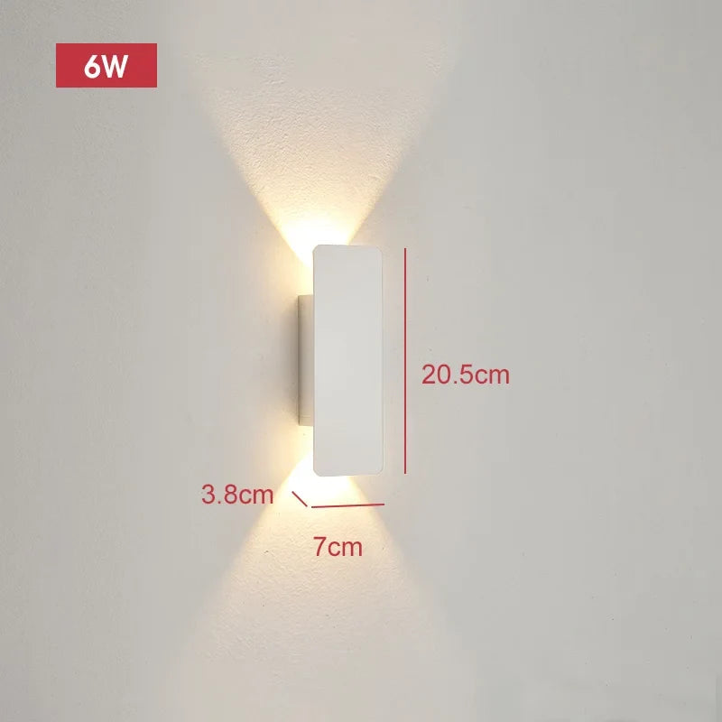 Aluminium-Außenwandleuchte mit LED, 18 W, schwarz, wasserdicht, IP65, moderne Beleuchtung für Terrasse, Garten und Balkon | Sansoti
