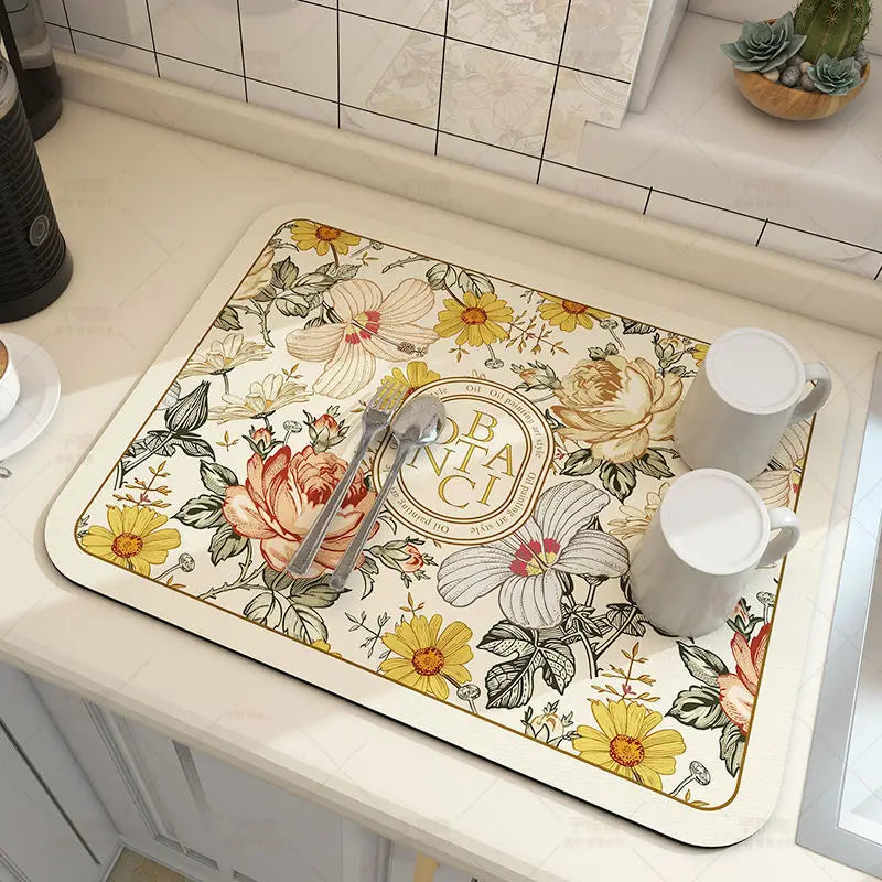 Absorberende Keukenmat Antislip 50x60cm Microvezel Sneldrogend Wasbaar Hygiënisch Vloerkleed Aanrecht | Sansoti