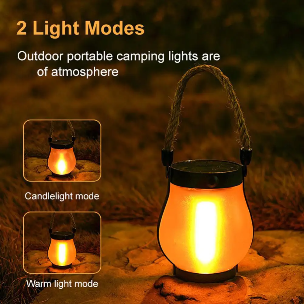Solar Garden Lantern LED with Flame Effect Ambient Lighting Water-Resistant Garden Lamp for Patio Balcony & Garden | Sansoti