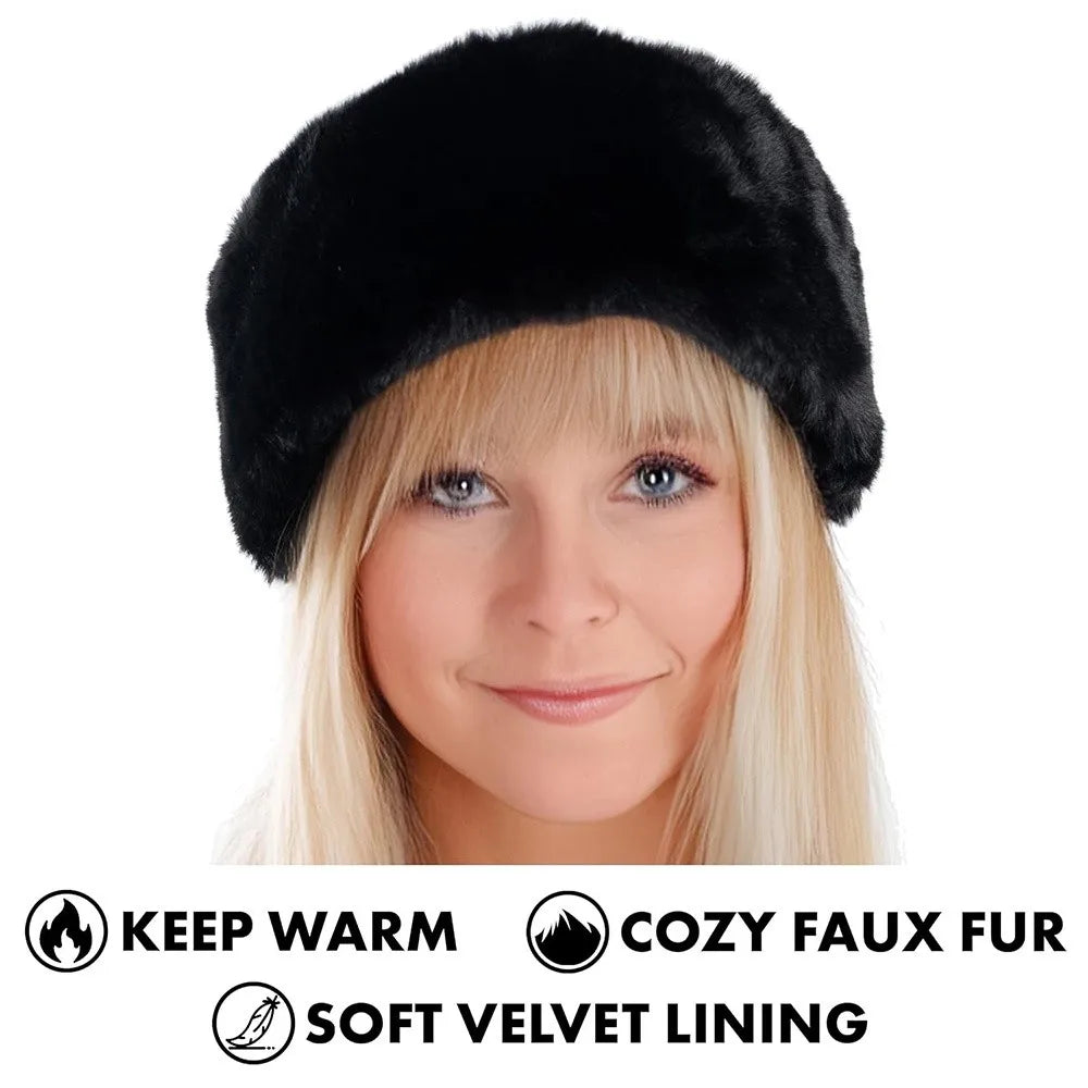 Zachte Haarband Brede Band Kunstbont Oorbescherming Winter Dames Elastisch Comfortabel Dagelijks Gebruik | Sansoti