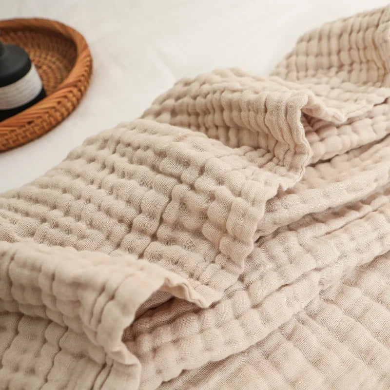 Mousseline Deken 6-laags 100% Katoen Zacht Ademend Lichtgewicht Plaid Voor Slaapkamer Bank Sofa Reizen | Sansoti