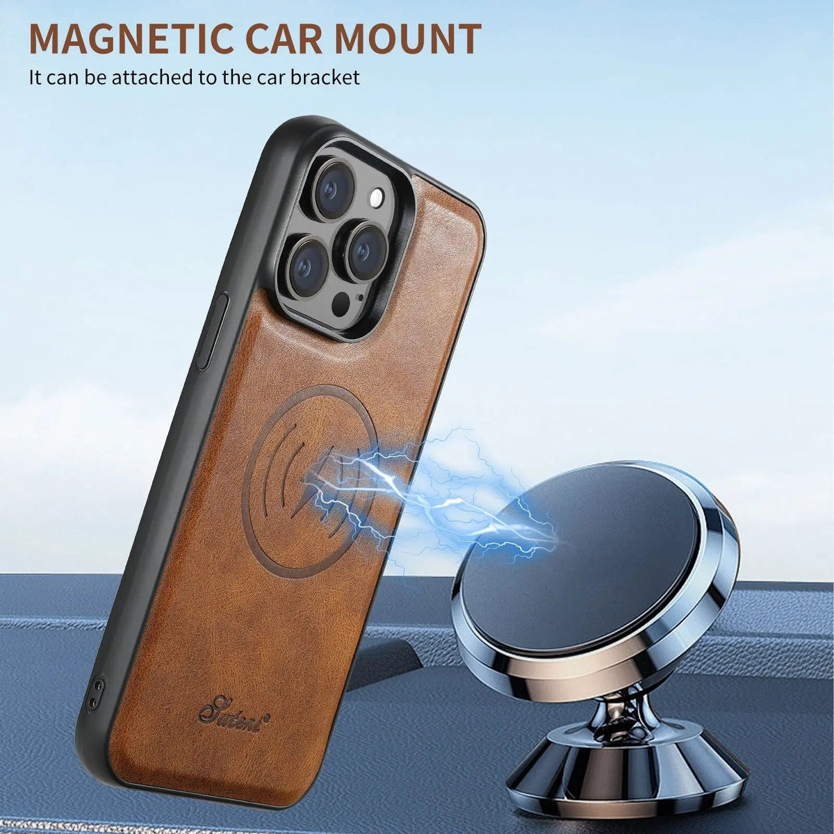 Leather Wallet Phone Case iPhone 15 Pro Max Black Brown Blue Red Khaki Cardholder Flip Case | Sansoti