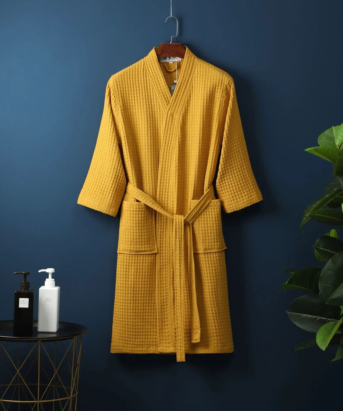 Peignoir en coton gaufré Printemps Été Léger à manches longues pour femme et homme, Spa Hôtel Sauna Bien-être | Sansoti