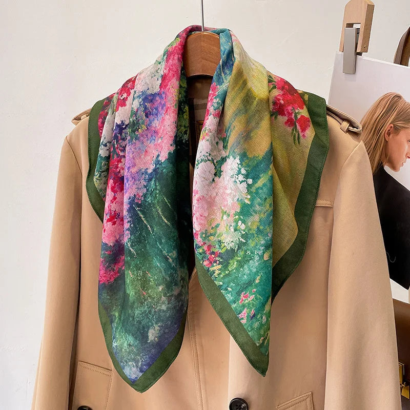 Square Bandana 68x68cm Cotton Print Headscarf for Women, Hair and Neck Scarf, Multifunctional, Four Seasons | Sansoti