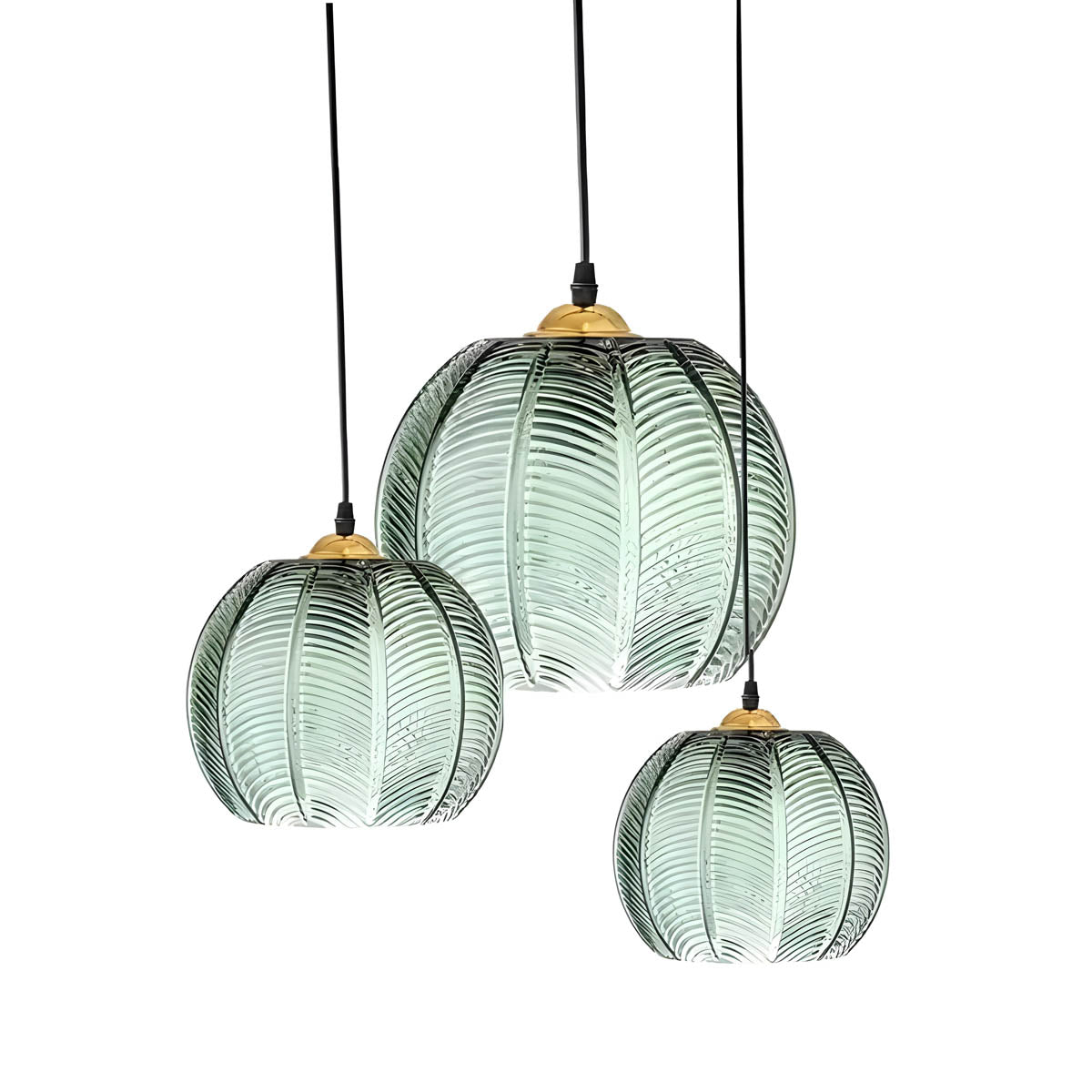 Suspension en verre Design rétro côtelé E27 Plafonnier salon | Restfield