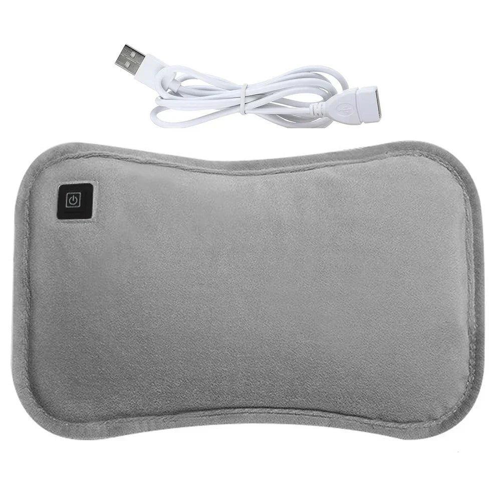 Verwarmbaar USB Kussen 30x20cm Lichtgrijs Groen Handverwarmer Buikkussen Reiskussen | Sansoti