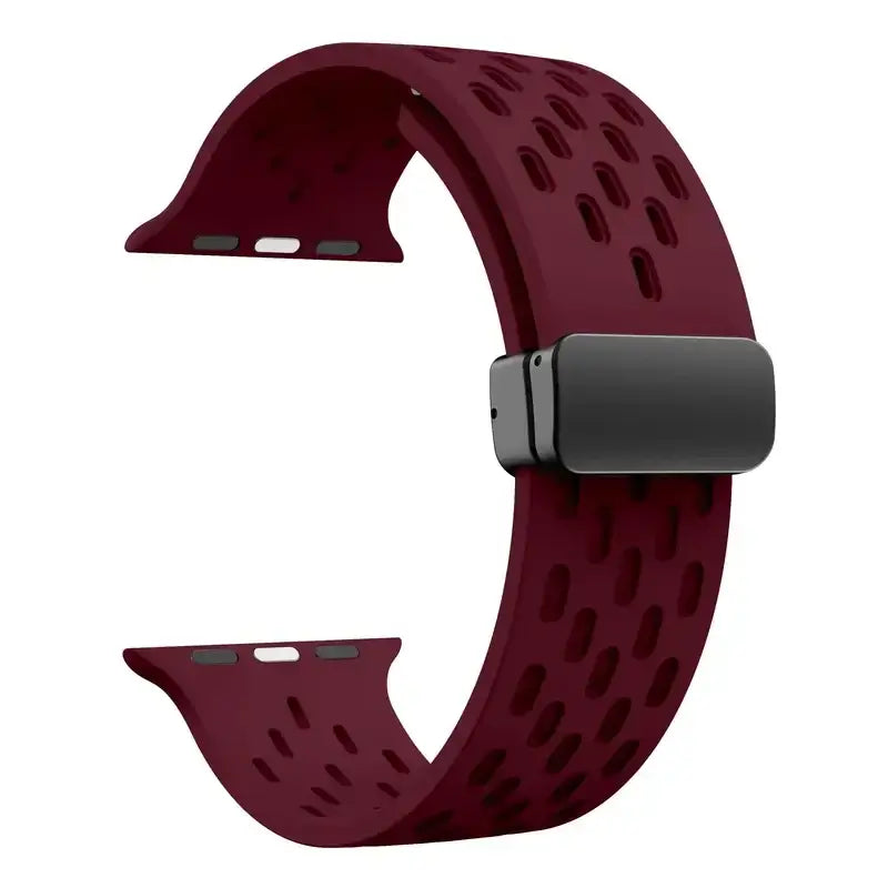 Atmungsaktives Silikonarmband für Smartwatches, magnetisch, 38–49 mm, verstellbar, Armband für Sport, aktive Freizeit und den täglichen Gebrauch | Sansoti
