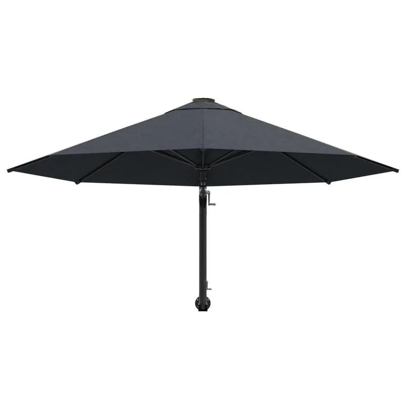 Półokrągła markiza ścienna 300 cm antracytowa na balkon, taras i do ogrodu, parasol z mechanizmem korbowym, ochrona UV | Sansoti