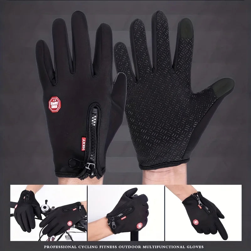 Touchscreen Winter Gloves Unisex Warm Lined Windproof Non-Slip for Cycling Motorcycling Outdoor Sports | Sansoti