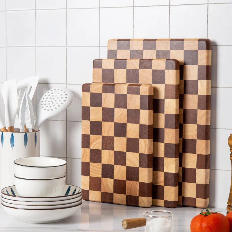 Snijplank acaciahout 30-41cm antislip keuken snijplank houten hakblok serveerplank duurzaam | Sansoti