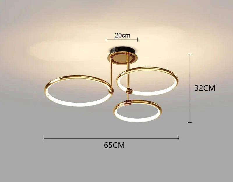 Restfield | LED-Ring-Deckenleuchte – Moderne Design-Deckenlampe (3–6 Ringe) – Dimmbar & Warm/Neutral/Kaltes Licht