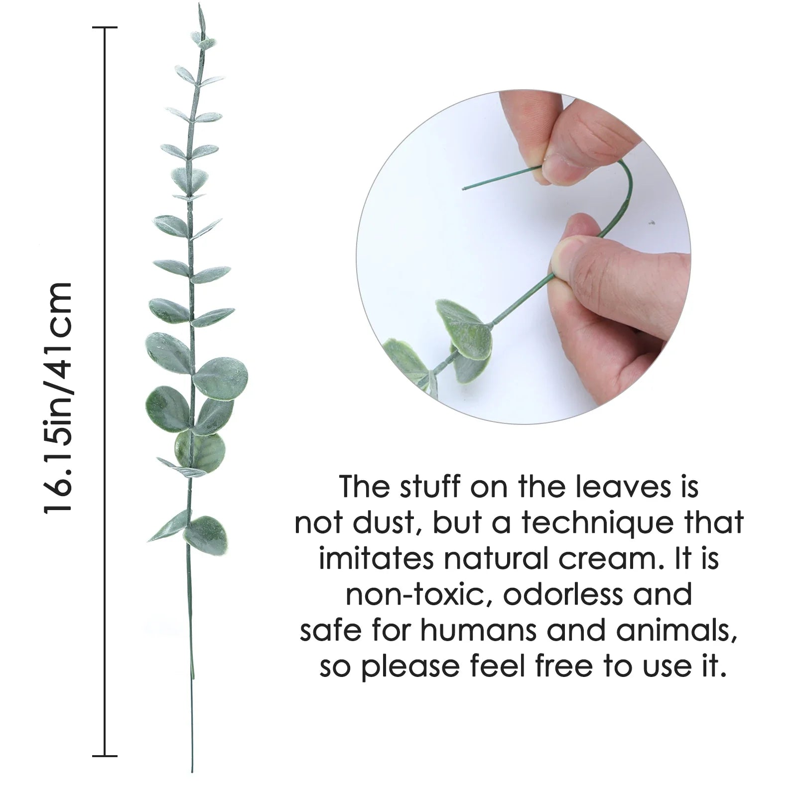Kunsttak Eucalyptus Groen Naturel – Decoratieve Nep Eucalyptus Takken voor Vaas – Botanische Arrangement Accessoire 41 cm | Sansoti