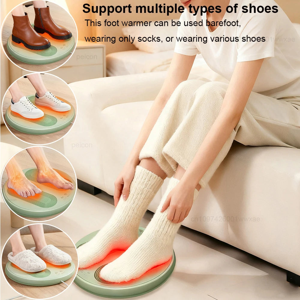 Electric Foot Warmer with Massage, USB Heating Pad, 3 Heat Settings, Non-Slip Plush, Home Office | Sansoti