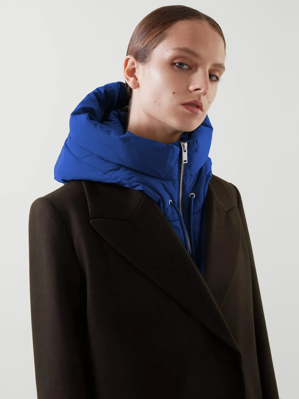 Écharpe à capuche, tour de cou tricoté à fermeture éclair pour femmes, hiver, en polyester et coton, confortable, doux et chaud | Sansoti