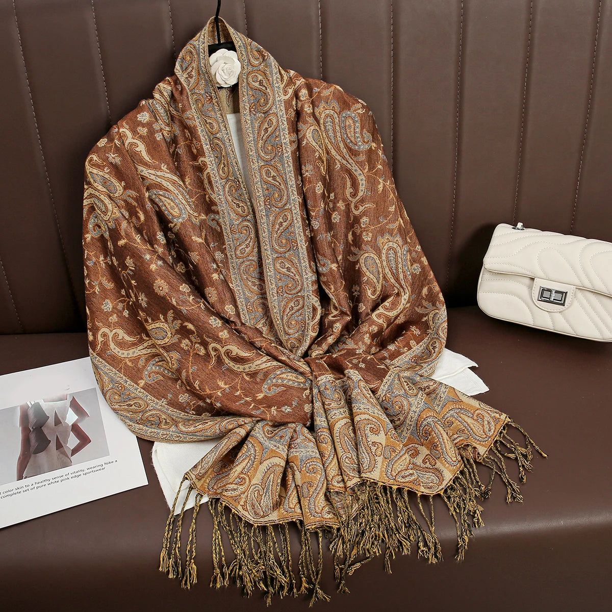 Pashmina Wrap Cashmere-look Women's 70x190cm Soft Winter Scarf Four Seasons Warm Foulard Elegant Scarf | Sansoti