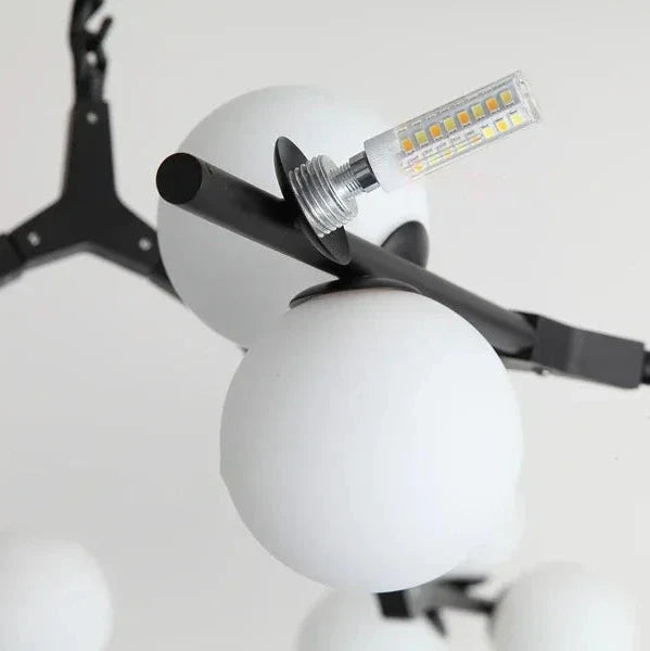 Hanglamp Takkenstructuur Mat Glas Goud Zwart G4 LED Woonkamer Eetkamer Scandinavisch Modern 12 18 24 Bollen | Sansoti