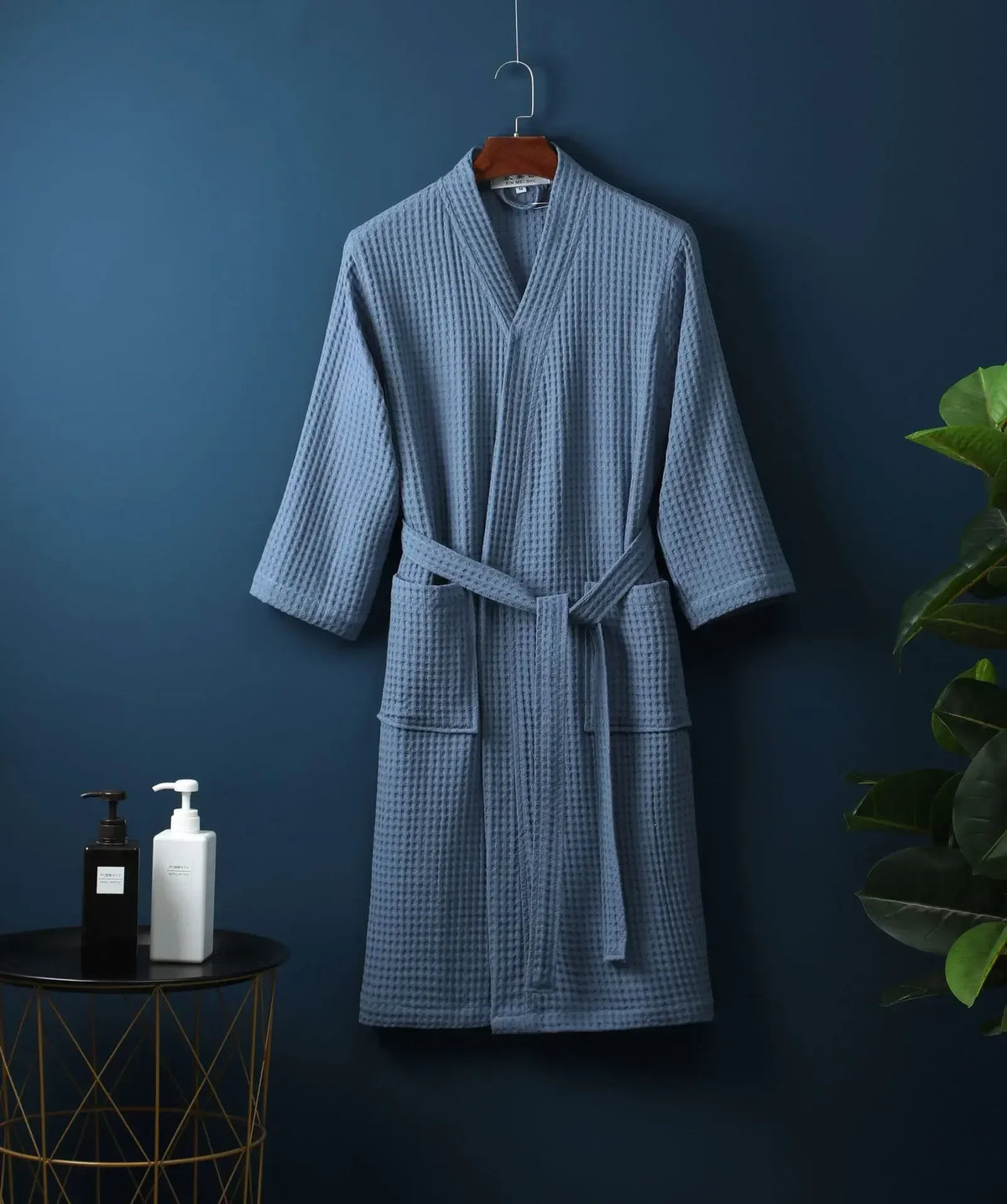 Peignoir en coton gaufré Printemps Été Léger à manches longues pour femme et homme, Spa Hôtel Sauna Bien-être | Sansoti
