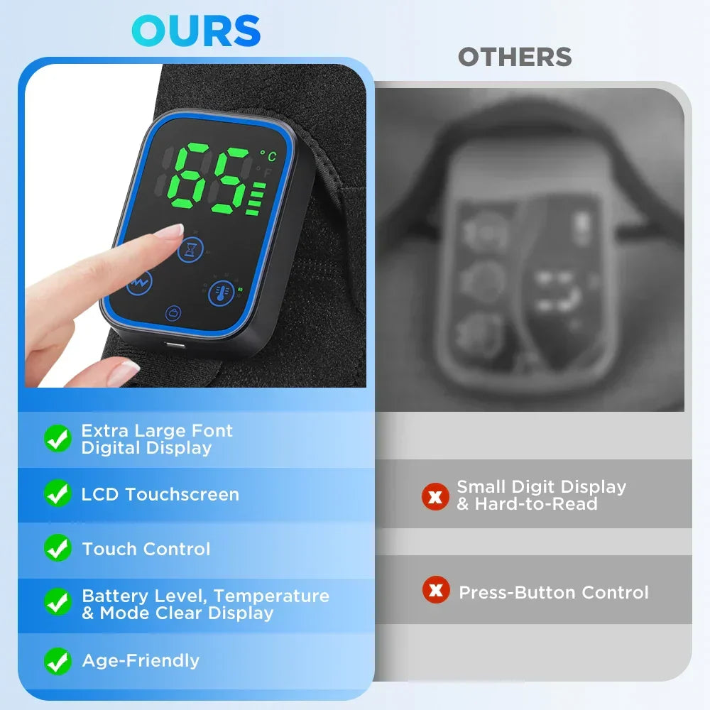 Electric Joint Massager with Heat and Vibration for Shoulder Elbow Knee Pain Relief App Control | Sansoti