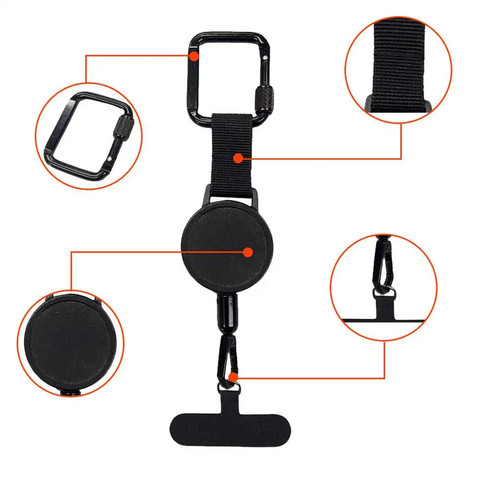 Intrekbare Telefoonhouder met Diefstalbeveiliging en Riemclip voor Actieve Levensstijl | Sansoti