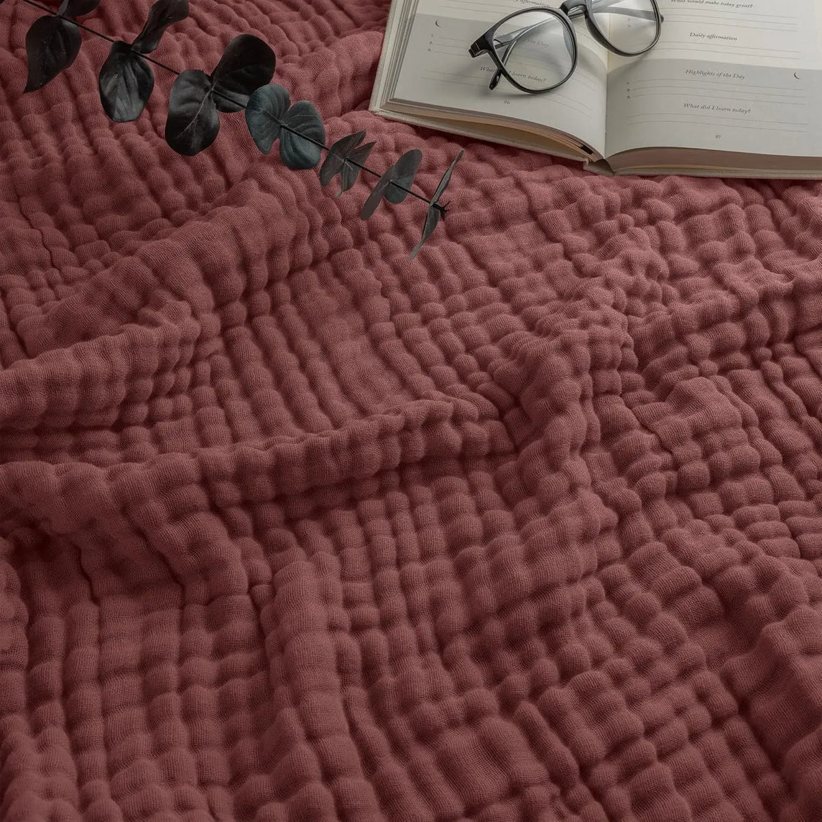 Mousseline Katoenen Plaid 150x200 cm Ademend Lichtgewicht Vierseizoenen Deken voor Bank en Bed Woonkamer | Sansoti