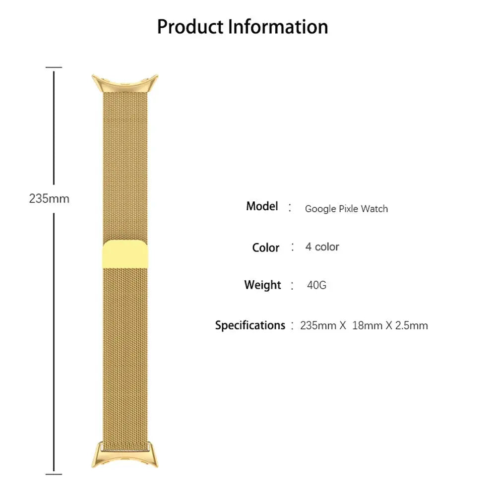 Bracelet de montre magnétique en acier pour smartwatch 41 mm 45 mm, acier inoxydable, maille ajustable | Sansoti