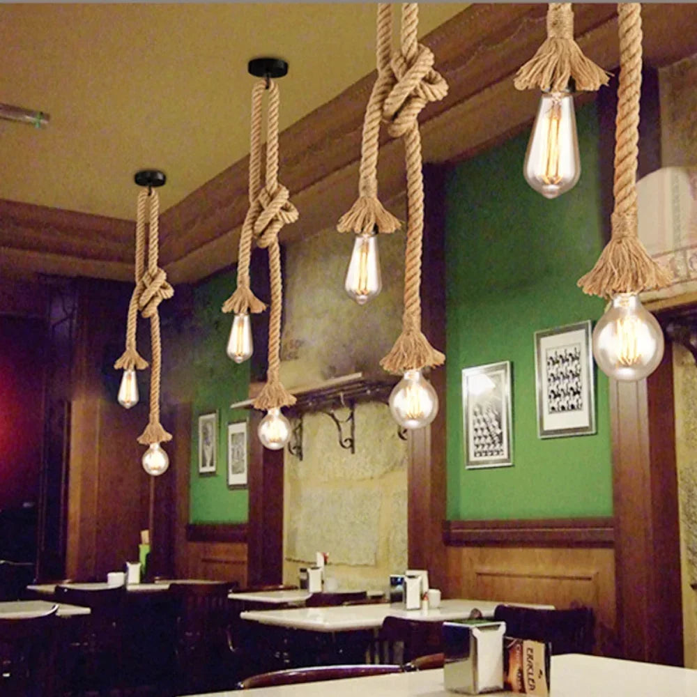 Touw Hanglamp E27 Vintage Industrieel Enkel Dubbel 0.5M-4M | Sansoti