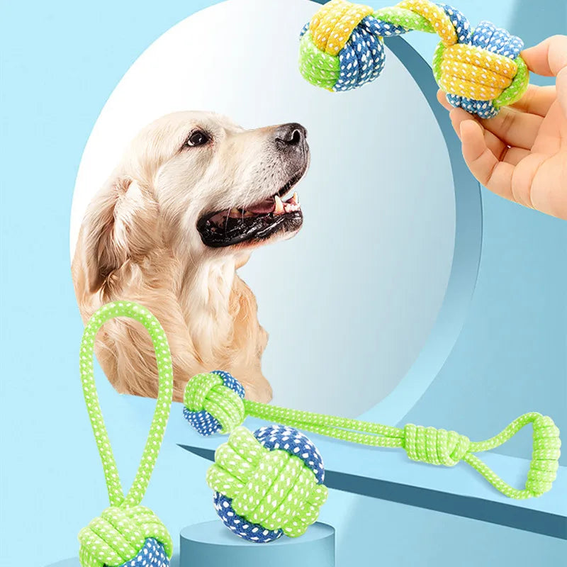 Jouet interactif pour chien en coton avec corde à tirer, soin des dents, pour grands et petits chiens, jouet à mâcher durable | Sansoti