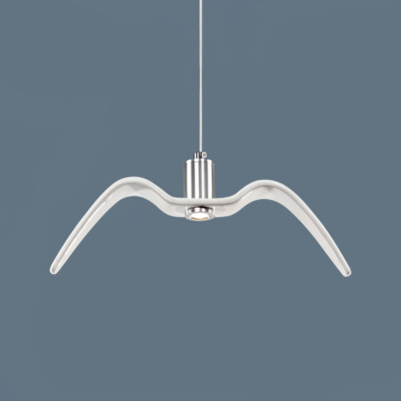 Suspension LED Design Oiseau Résine Aluminium Blanc Noir 3000K 4000K 6000K Salon Suspension Minimaliste Organique Plafonnier | Restfield