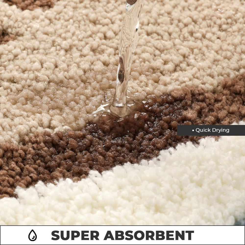 Strandvloetafdruk Badmat – Absorberend Flocking Zacht Tapijt Anti-Slip Kustpatroon Badkamer Vloermat 51x81cm – Maritiem Stranddesign Douchemat met Voetsporen | Sansoti
