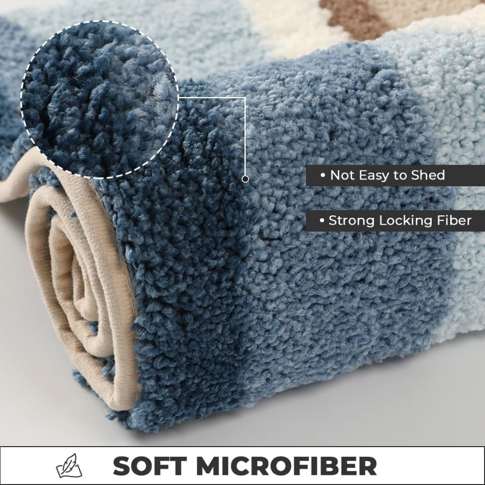 Strandvloetafdruk Badmat – Absorberend Flocking Zacht Tapijt Anti-Slip Kustpatroon Badkamer Vloermat 51x81cm – Maritiem Stranddesign Douchemat met Voetsporen | Sansoti