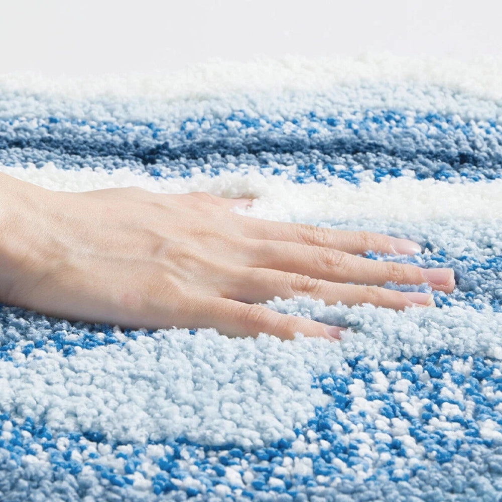 Badmat Microvezel Antislip Blauw Beige Badkamer Douchemat Zacht Absorberend Wasbaar Vloerkleed Badkamer | Sansoti