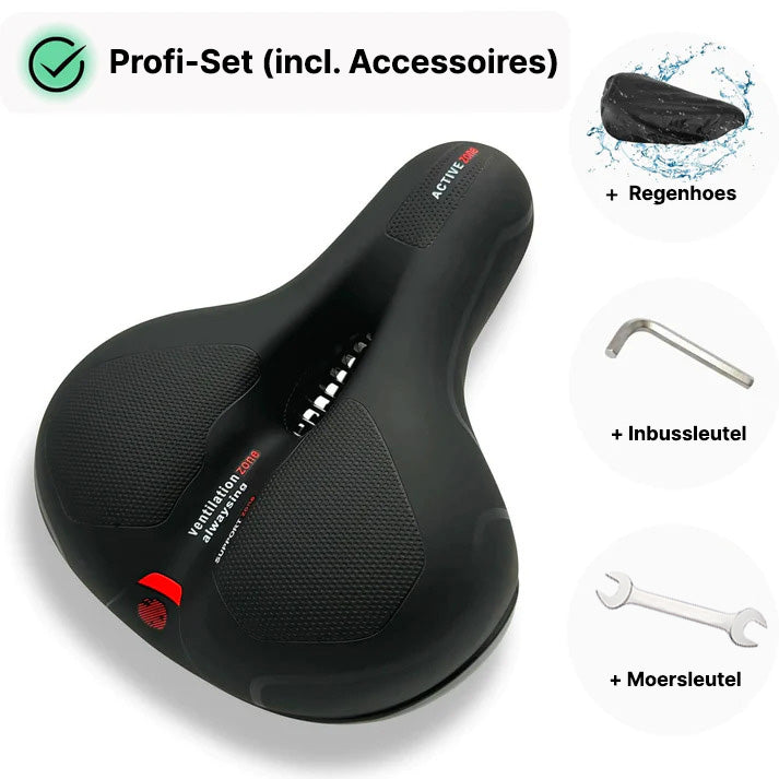 Fietszadel Met Geldemping Ergonomisch Comfort Zwart Voor Lange Ritten Ademend Waterdicht | Sansoti