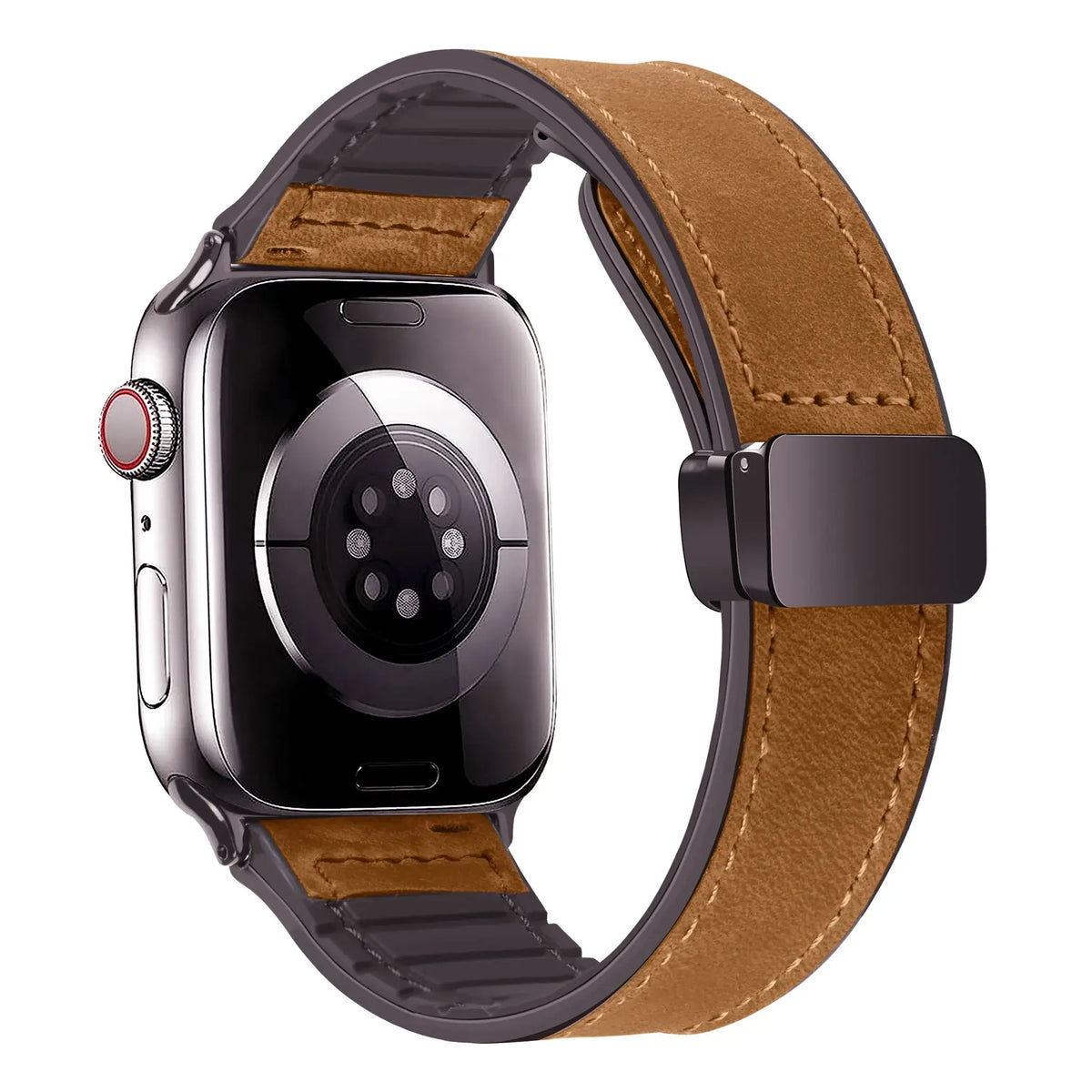Bracelet de smartwatch magnétique en cuir véritable, réglable, résistant à l’eau, sportif, élégant et raffiné | Sansoti