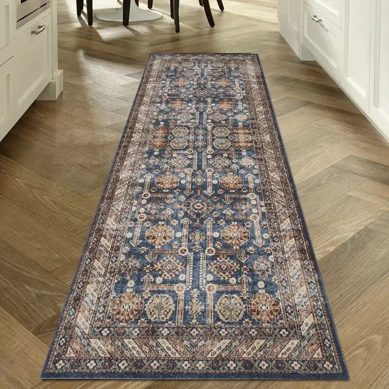 Wasbare Vintage Loper met Antislip Velours Diverse Afmetingen voor Gang Keuken Woonkamer en Hal Scandinavisch | Sansoti