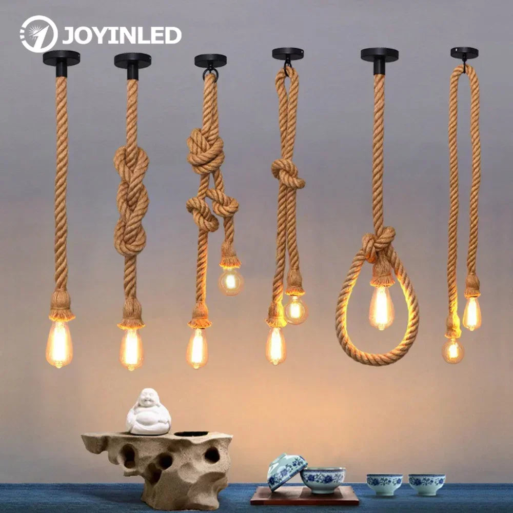 Touw Hanglamp E27 Vintage Industrieel Enkel Dubbel 0.5M-4M | Sansoti