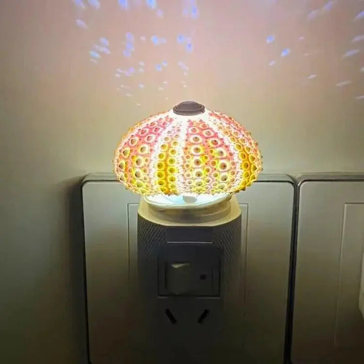 Zee-Egel Nachtlamp met Natuurlijke Schelpvorm en Warm Licht | Sansoti