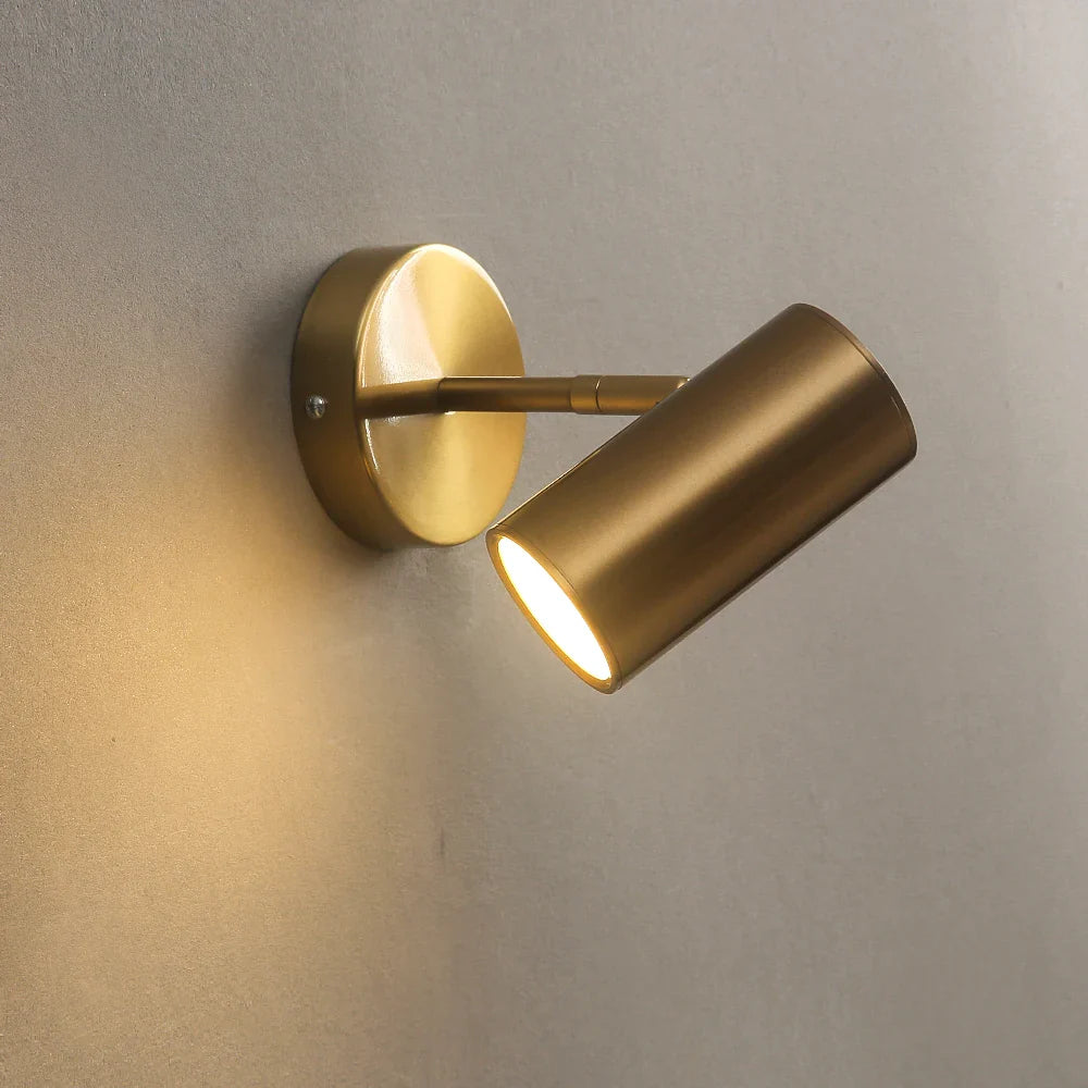 Spot mural LED orientable métal noir or intégré Chambre Salon Lampe de lecture Éclairage d'accent Moderne minimaliste | Restfield